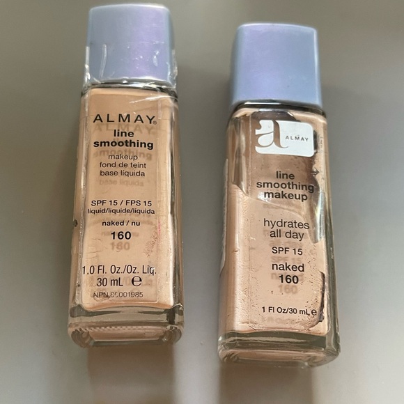 2 Almay Line Smoothing Liquid Makeup SPF 15 160 Naked 1.0 fl oz
